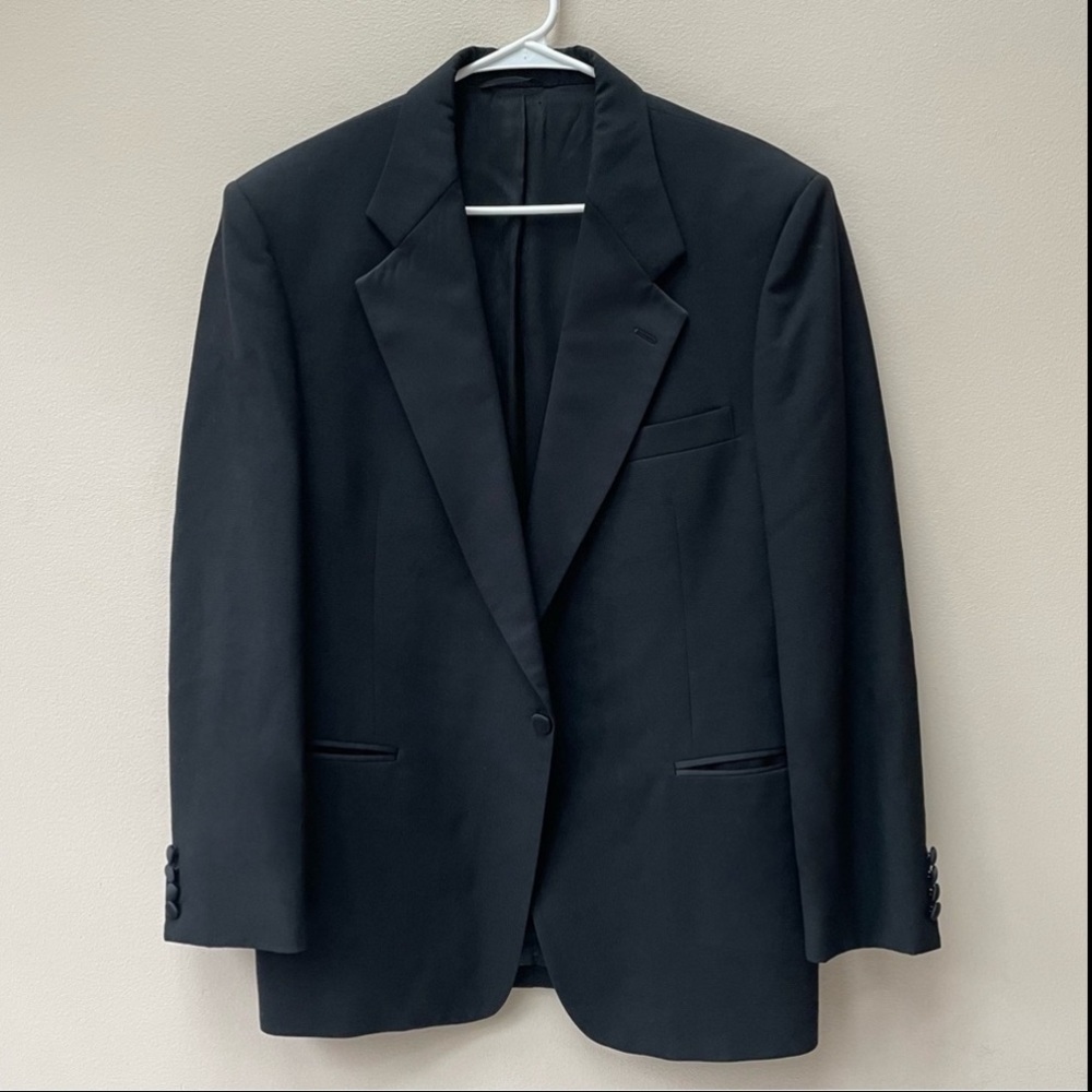 Christian Dior Monsieur Black Single Button Satin Lapel Blazer Men’s Size L